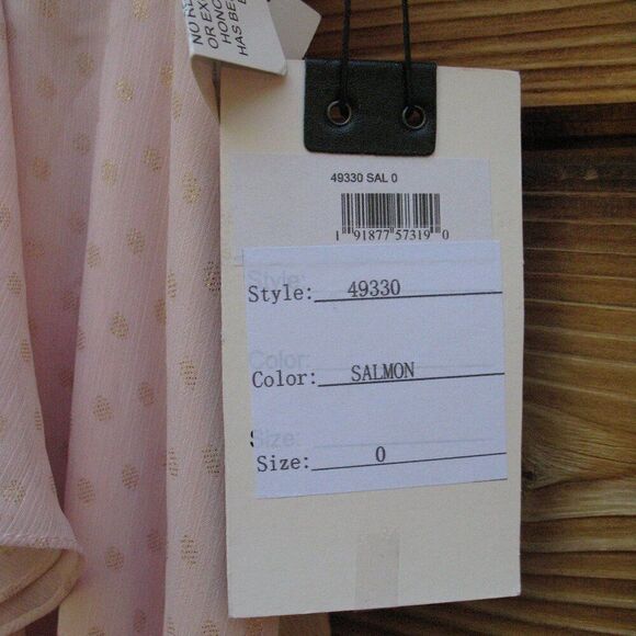 Mac Duggal Womens Pink POLKA DOT ASYMMETRICAL RUFFLE GOWN - Picture 15 of 16